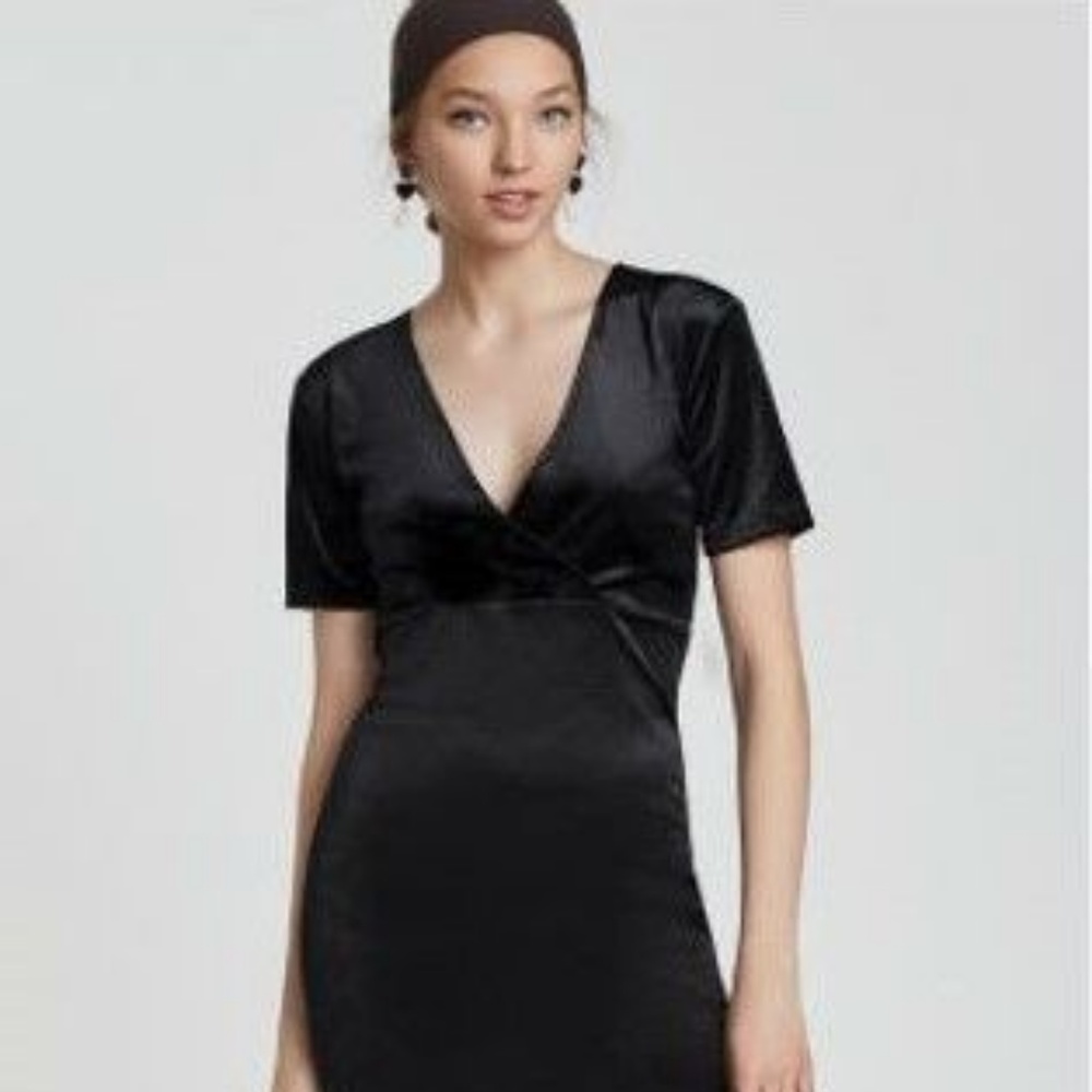 Zara TRF Velvet Midi Dress SZ L